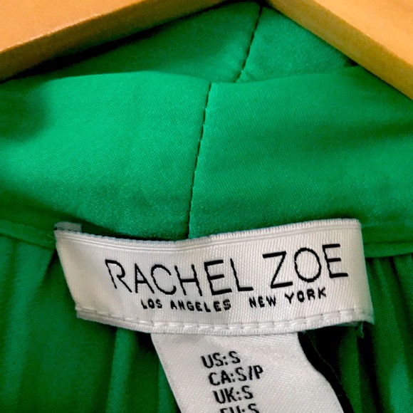 NWT Rachel Zoe Emerald Green tie neck blouse - Picture 2 of 6